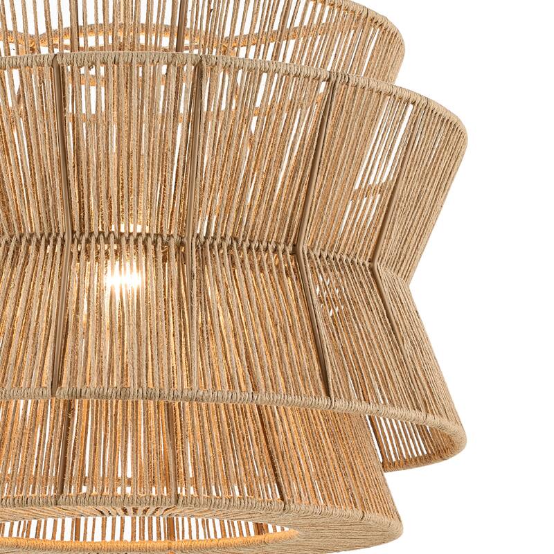 Kichler Lighting Ophira 22 Inch 1 Light Pendant with Jute Shade in Champagne Bronze