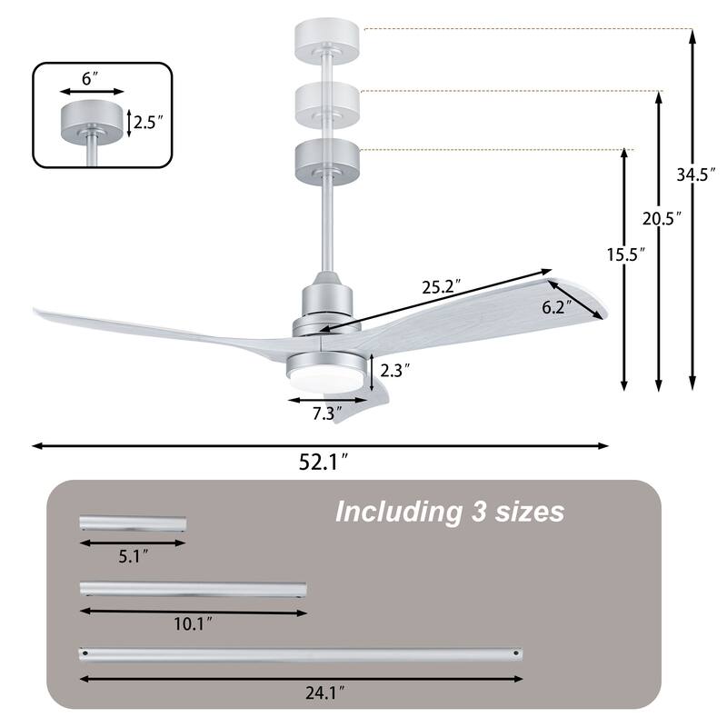 52'' LED Four Seasons Ceiling Fan Lights and Remote Control