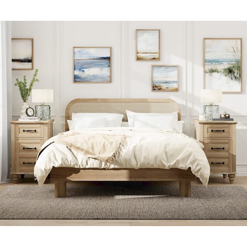 Nightstand End Table With Charging Station for Living Room Bedroom