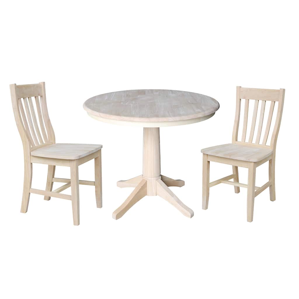 36" Round Pedestal Dining Table with Cafe Chairs