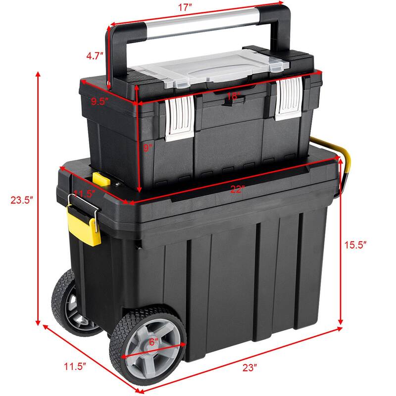 Costway 2-in-1 Rolling Tool Box Set Mobile Tool Chest Storage - See Details