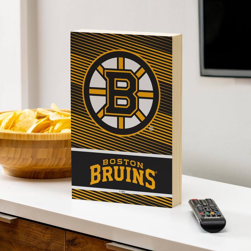 Boston Bruins Wooden Tabletop Mantel Shelf Sign - 8" x 12"