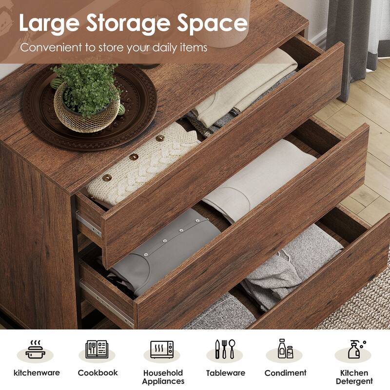 WAMPAT 3 PCS Modern 72" Tall Bookcase with 3 Drawers and Adjustable Shelves, Library Book Shelf with Storage Cabinet