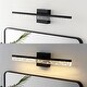 preview thumbnail 8 of 62, JONATHAN Y Baxter 22" 1-Light Modern Contemporary 360-Degree Rotatable Iron/Seeded Acrylic Integrated LED Vanity Light