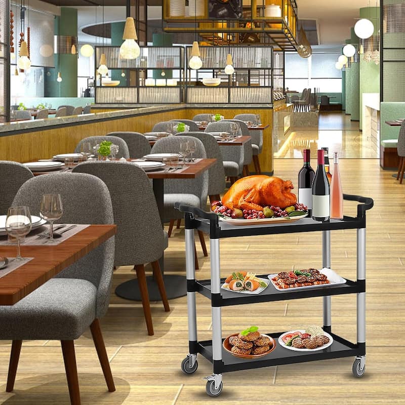 3-Tier Service Utility Cart for Foodservice Restaurant Office Kitchen Hotel - N/A