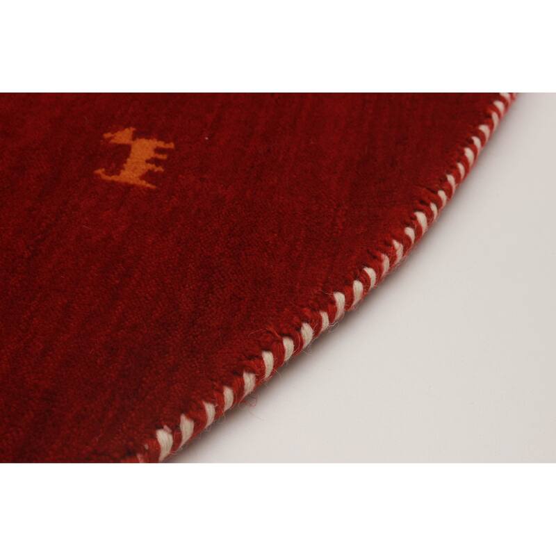 Kashkuli Gabbeh Red Rug 4'11" x 4'11" - 4'11 x 4'11