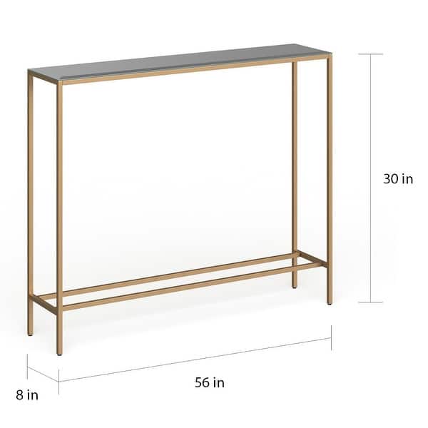dimension image slide 1 of 4, SEI Furniture Ham Long Narrow Console Table with Mirrored Top