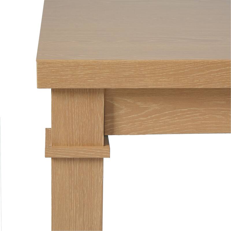 6-Piece Wood Dining Table Set, Modern Kitchen Table Set with 4 Upholstered Chairs and Bench for Living Room