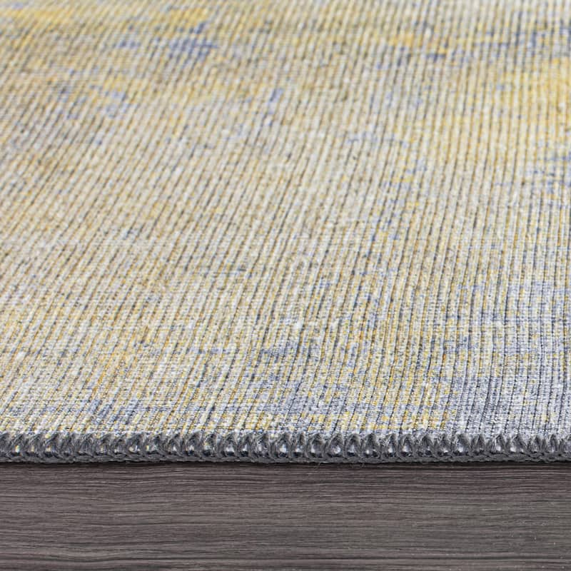 Contemporary Abstract Machine Washable Area Rug