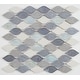 preview thumbnail 4 of 6, Decorative Accent Rain Drop Stone and Glass Mosaic Tile in Gris et Blanc - 12x13