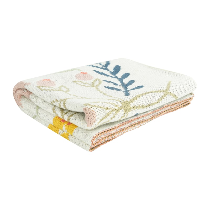 Cotton Knit Baby Blanket with Prints