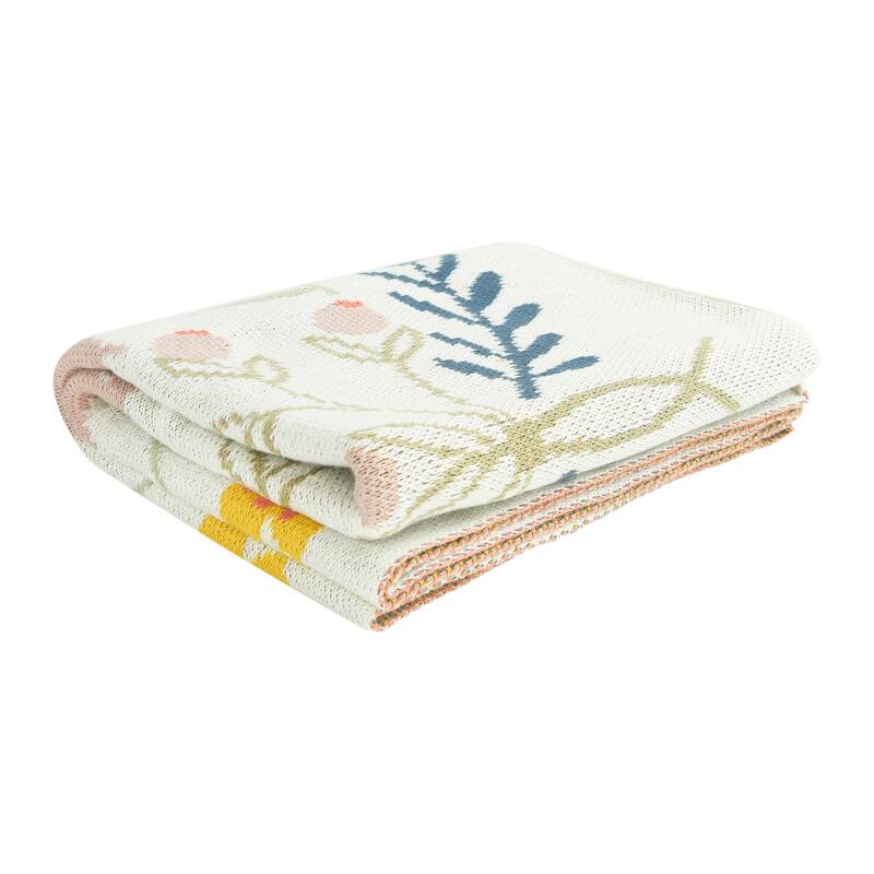 Cotton Knit Baby Blanket with Prints
