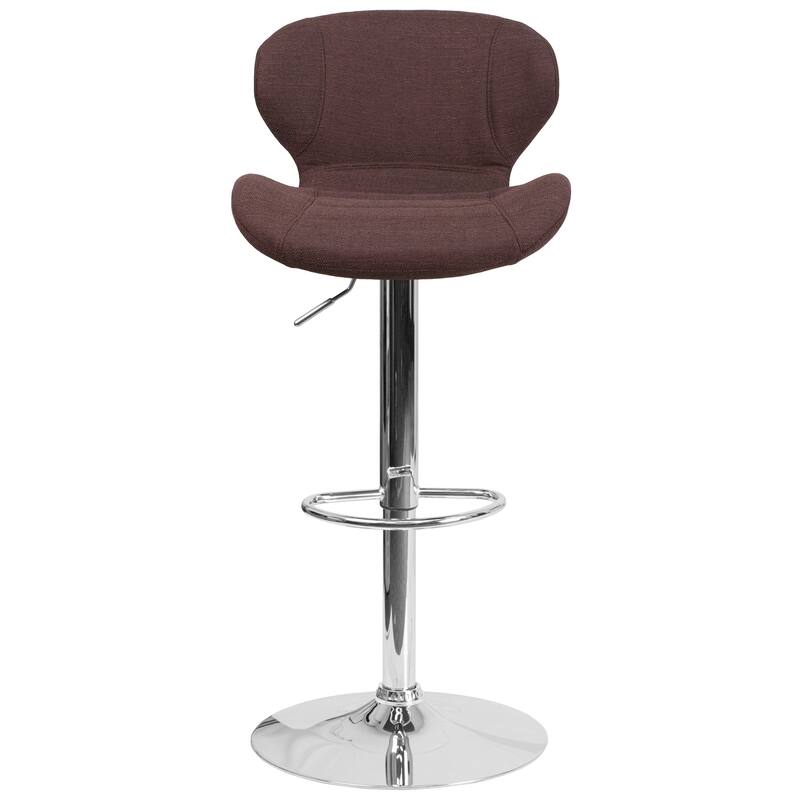 Modern Low-back Height-adjustable Chrome/Vinyl Barstools (Set of 2)