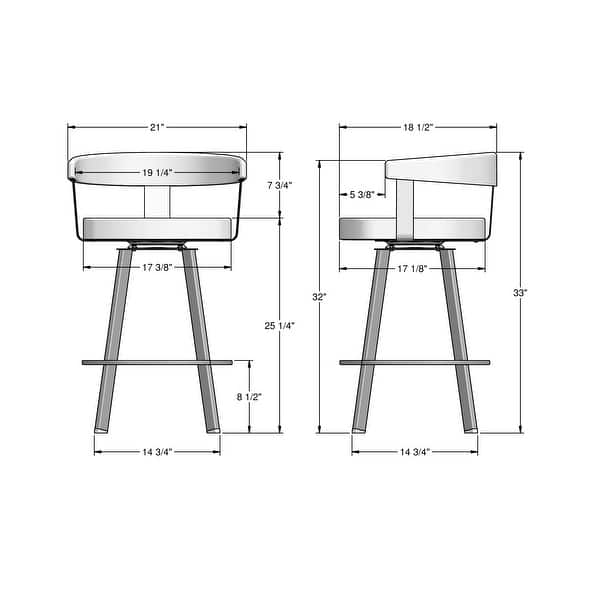 dimension image slide 3 of 2, Amisco Lars Swivel Counter and Bar Stool
