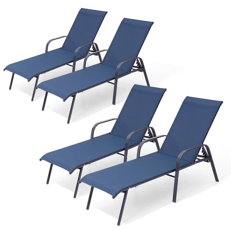 Pellebant Outdoor Patio Adjustable Chaise Lounge Chairs