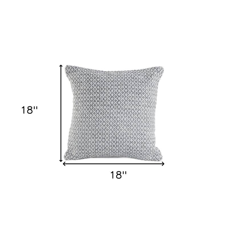 HomeRoots 18" X 18" Gray And White 100% Cotton Geometric Zippered Pillow