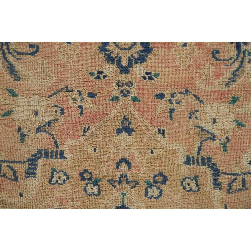 Hand Knotted Oriental 100% Wool Carpet Traditional Floral Pink Kashan Area Rug - 11' 11'' X 10' 1''