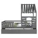 preview thumbnail 26 of 38, Twin Size House Bed with 2 Storage Drawers and Guardrails, Kids Playhouse Bed Daybed with Roof and Window Design