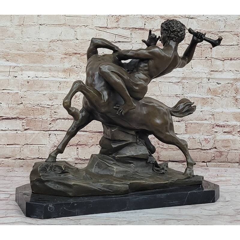 Theseus Slaying The Centaur Bronze Sculpture Statue Greek Mythology