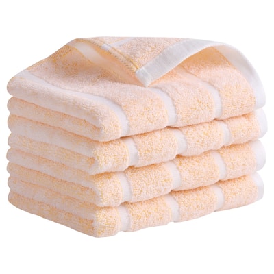 Striped Cotton Bathroom Hand Towels, Absorbent Soft Decorative Hand Towel Set for Kitchen, Spa, Gym