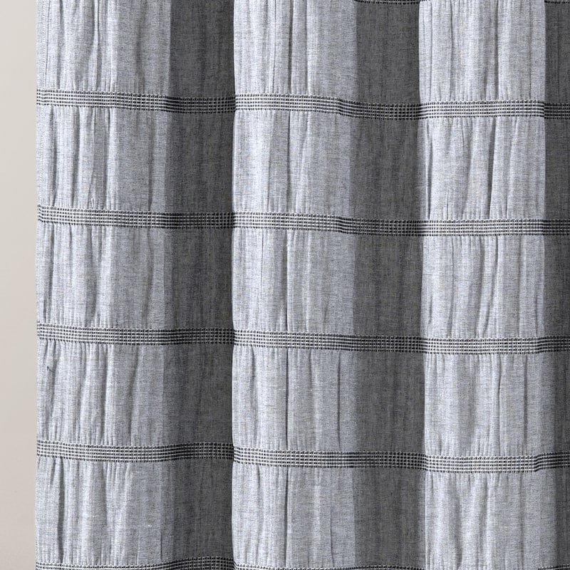 Lush Decor Waffle Stripe Woven Cotton Shower Curtain
