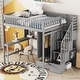 preview thumbnail 4 of 17, Full Size Sturdy Construction & Unique Design Loft Bed with Bookshelf,Drawers,Desk,and Wardrobe,