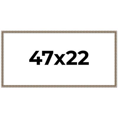 47x22 Frame Silver Versailles Ornate Solid Wood Picture Frame | 1 Inch