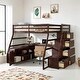 preview thumbnail 2 of 25, Full Size Loft Bed with 7 Drawers 2 Shelves and Desk