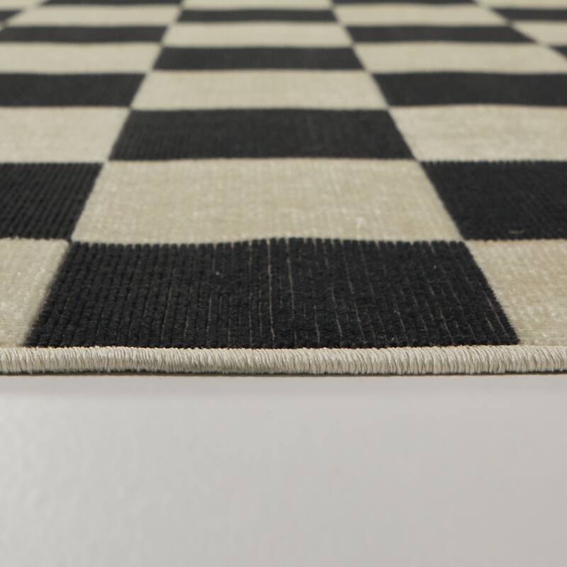 Pearse Checkered Color Block Area Rug