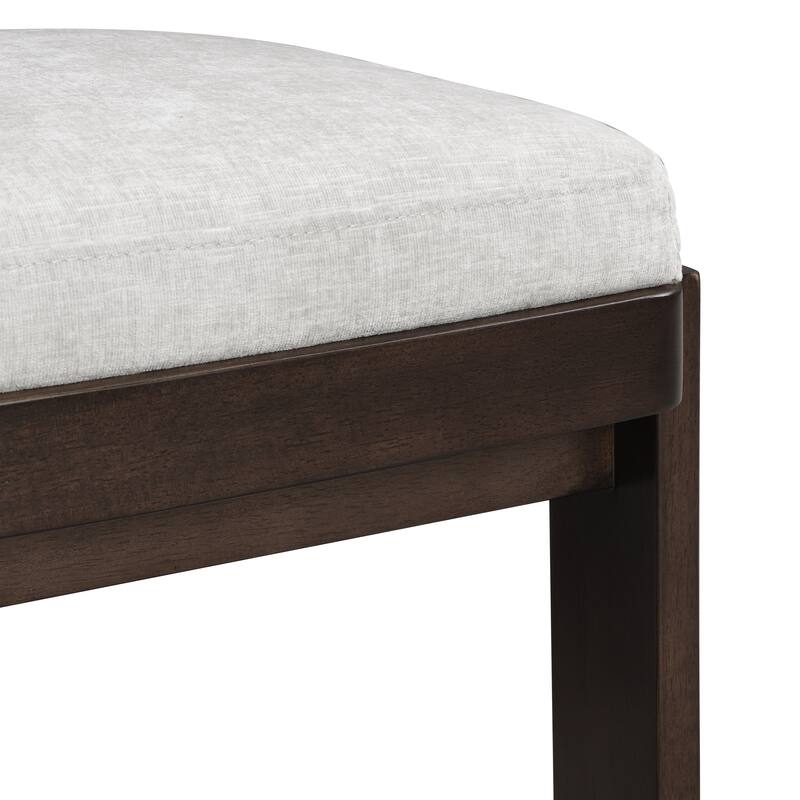 Fabric Dining Chairs Set of 2, T-Back Upholstered Dining Room Chairs with Rubber Wood Legs, Living Room Chairs