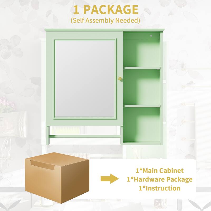 Modern Wall Mounted Design,Wall Mounted Bathroom Storage Cabinet,Medicine Cabinets with large mirror door