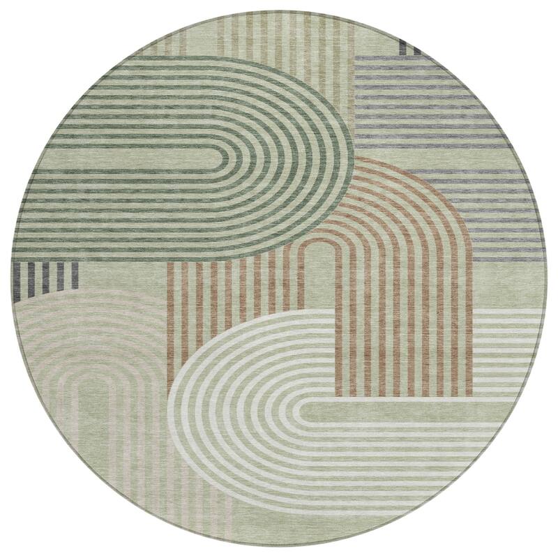 Machine Washable Indoor/ Outdoor Modern Basehor Chantille Rug