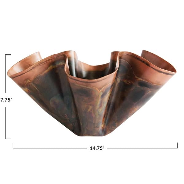 Metal Organic Shaped Planter - 14.8"L x 14.8"W x 7.5"H