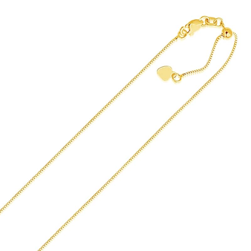 MayaMila 14k Yellow Gold Adjustable Box Chain 0.7mm