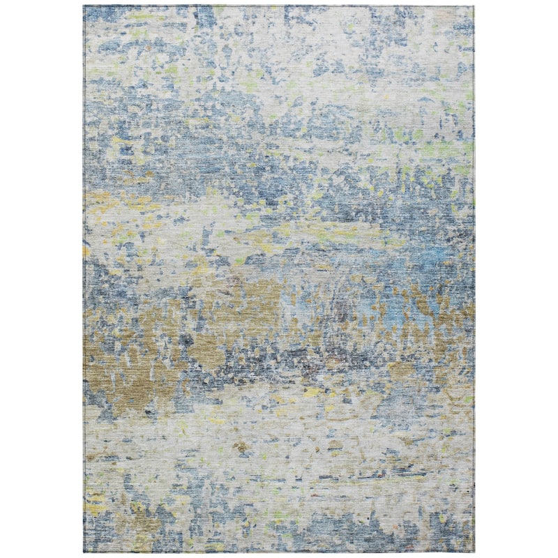 HomeRoots Abstract Transitional Rectangle Outdoor Rug