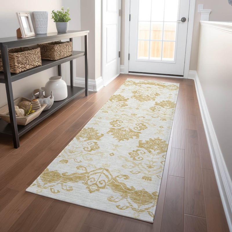 Premium Washable Super Soft Global Chic Mayfield Rug - Gold - 2' 3" x 7' 6"