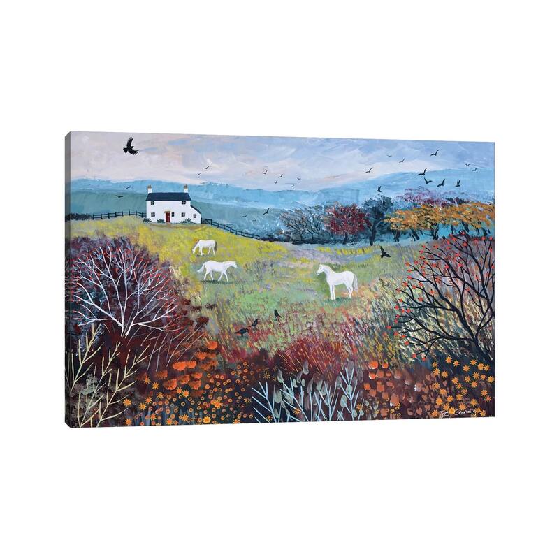 iCanvas "Autumn At White Horse Cottage" by Jo Grundy Canvas Print