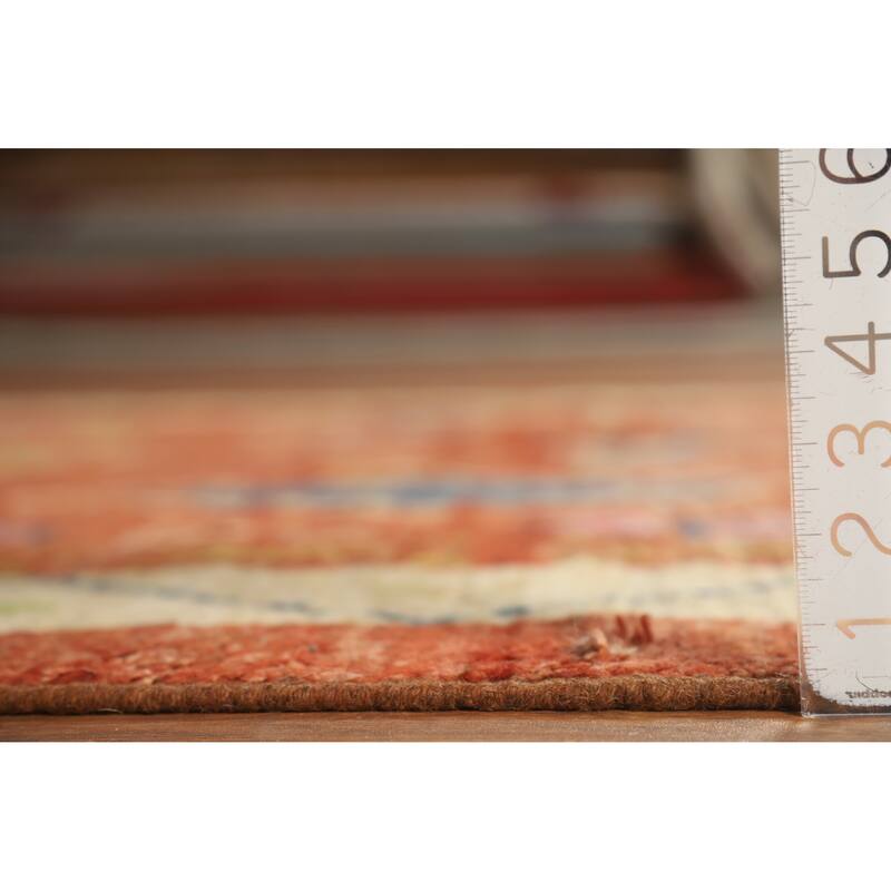 Geometric Orange Moroccan Oriental Rug Handmade Modern Wool Carpet - 6'9" x 9'9"