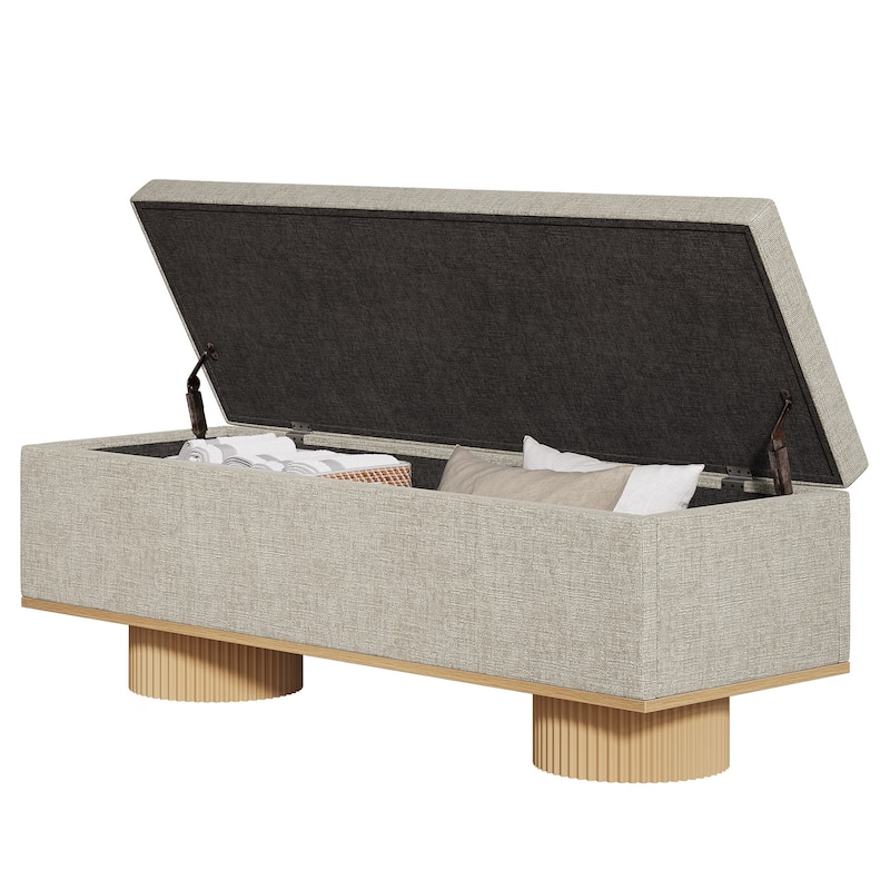 Storage Bench with Padded Seat Cushion Shoe Bench with Flip Up Storage for Entryway