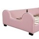 preview thumbnail 27 of 32, Twin Size Upholstered Platform Bed with Guardrail and Headboard,Modern Style Wood Bed
