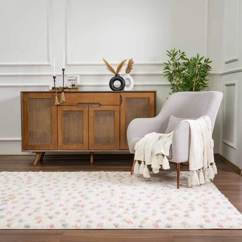 Hauteloom Cansu Living Room, Bedroom Area Rug - Contemporary - Plush Pile - Black - 2' x 3'