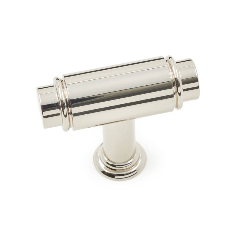 RK International Cylinder 1-5/8 Inch Bar Cabinet Knob - Polished Nickel