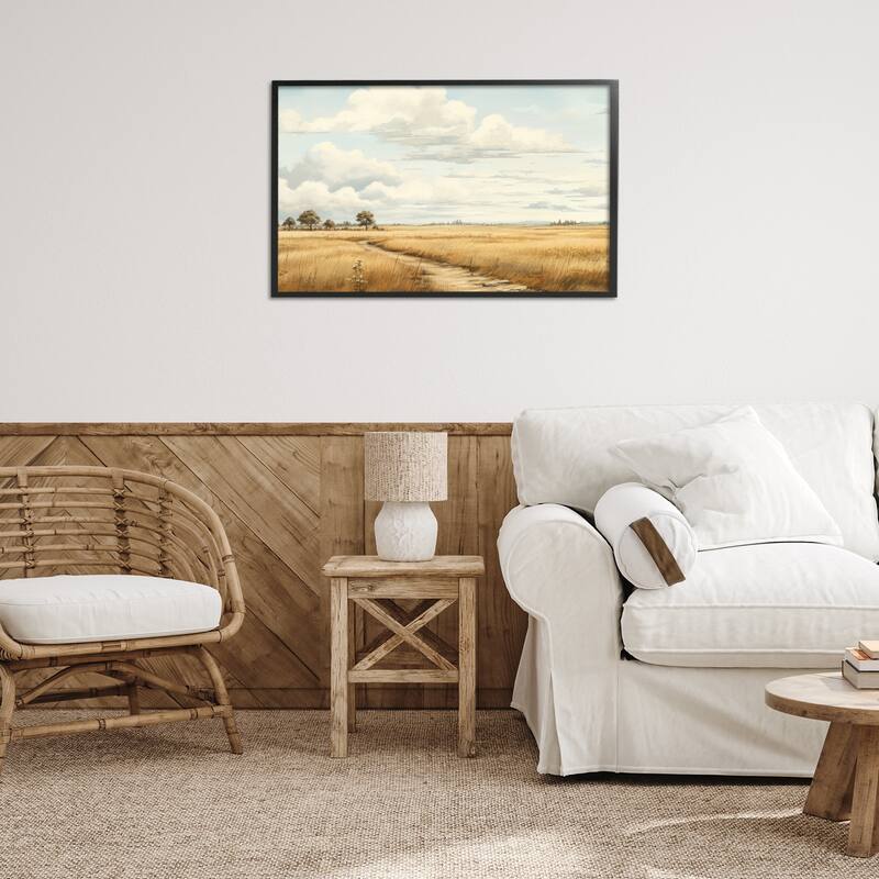 Stupell Path Through Vast Grassland Framed Giclee Art Design By LSR Creative Studio
