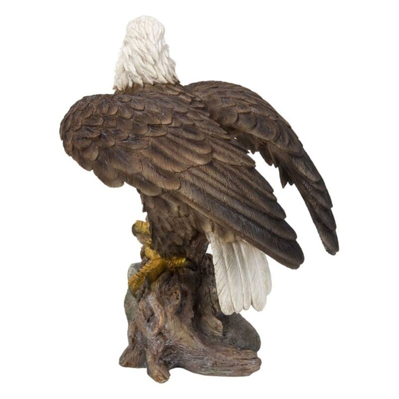 8.25" Brown White Sound Activated Singing Eagle Outdoor Garden Statue