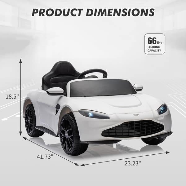 dimension image slide 0 of 5, 12V Ride on Car for Kids Licensed Aston Martin with Remote Control