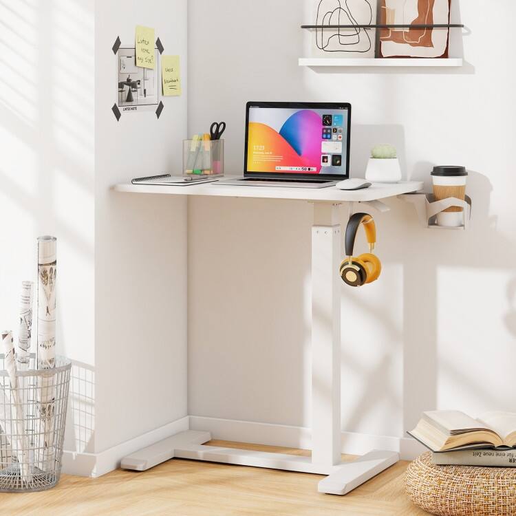 Engineered Wood Mobile Standing Desk with Adjustable Height