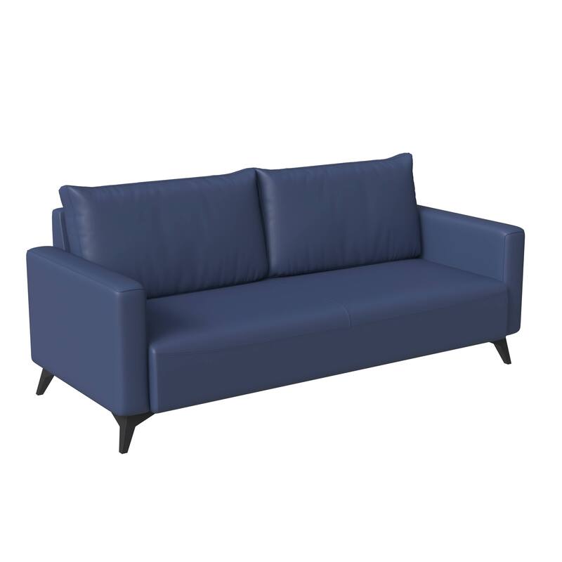 3 Seater Sofa Upholstered Leather with Stainless Steel Legs Inno Series by LeisureMod