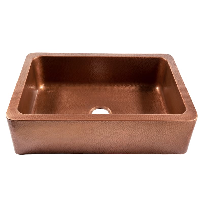 Adams Copper 33" Single Bowl Farmhouse Apron Front Undermount Kitchen Sink