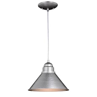 Outland 1 Light Pewter Farmhouse Outdoor Barn Dome Pendant - 10-in W x 7.5-in H x 10-in D