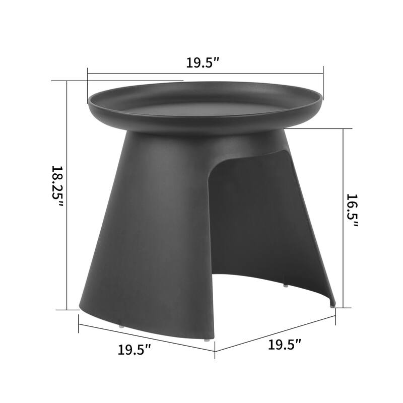 Balius Black Plastic Round End Table